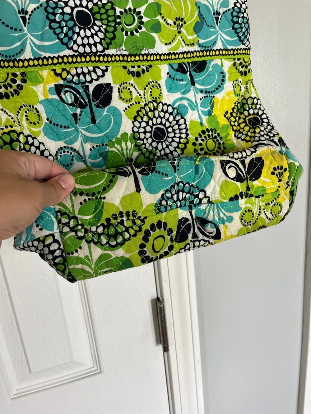 Vera Bradley Quilted Floral Tote Bag in Green and Teal flowers sunflowers 🌻